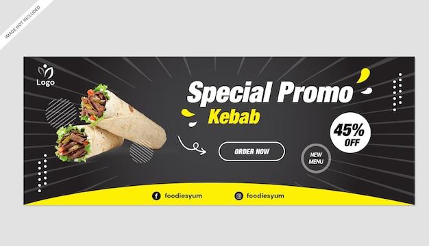 Kebab banner food promotion store template