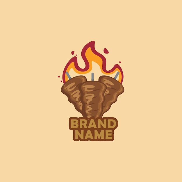 Kebab Mascot Logo Design Vector