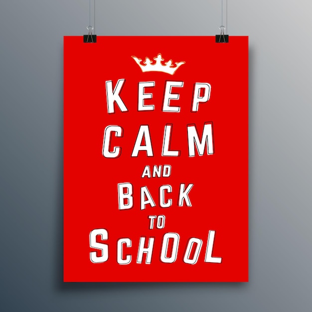 Keep Calm and Back to School typography design for poster flyer brochure cover or other printing products Vector illustration