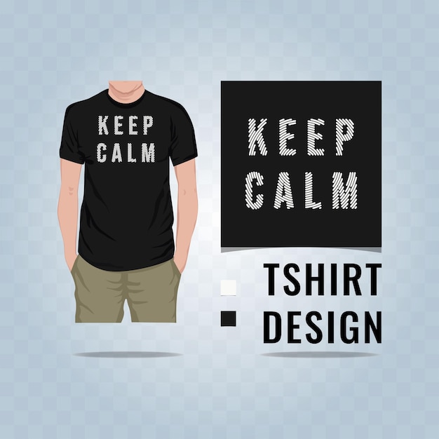 Keep calm simple lettering t shirt design vector illustration