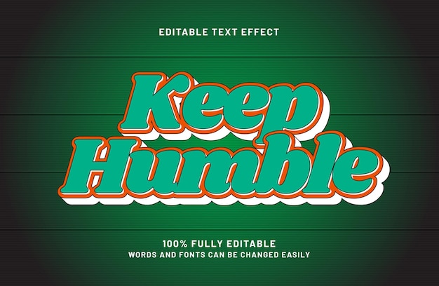 keep humble 3d editable text effect