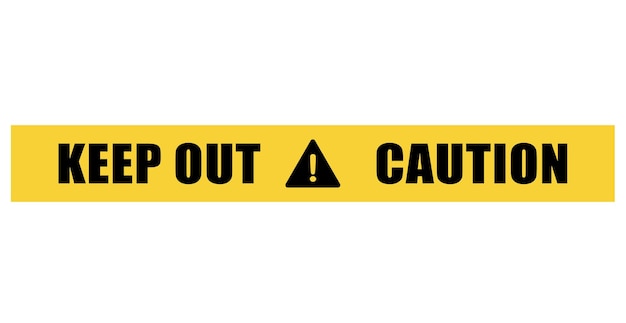 keep out yellow tape flat icon illustration