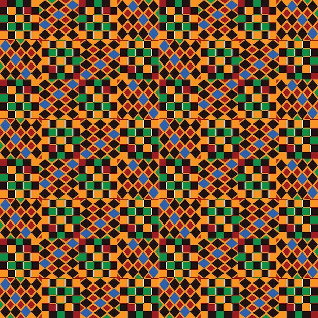 Vector kente seamless digital pattern