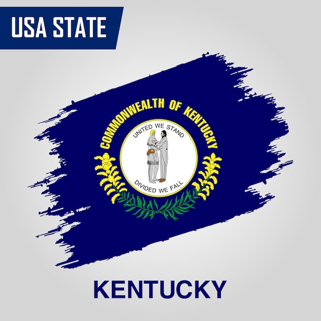 Kentucky State Region of United States of America Grunge Vector flag template