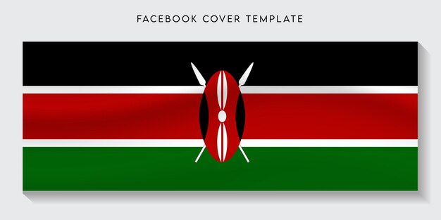 Vector kenya country flag facebook cover background