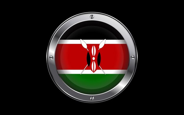 Vector kenya flag in 3d vector