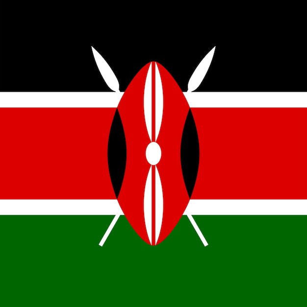 Kenya flag official colors Vector illustration