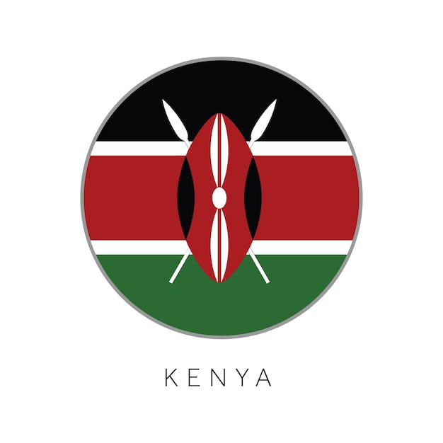 Kenya flag round circle vector icon