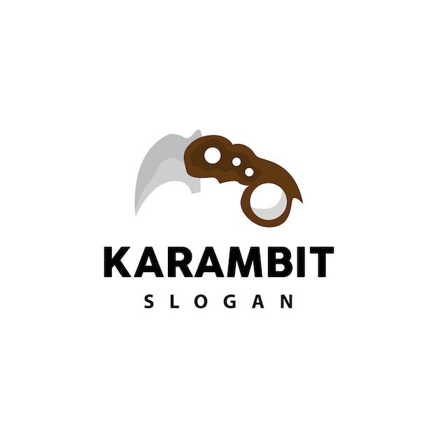 Kerambit Logo Indonesia Fighting Weapon Vector Ninja Fighting Tool Simple Design Template Illustration Symbol Icon