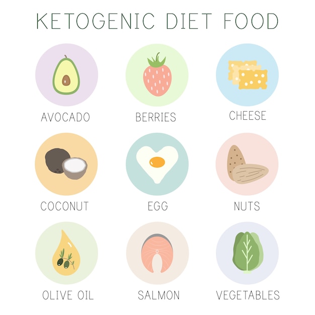 Vector ketogenic diet food