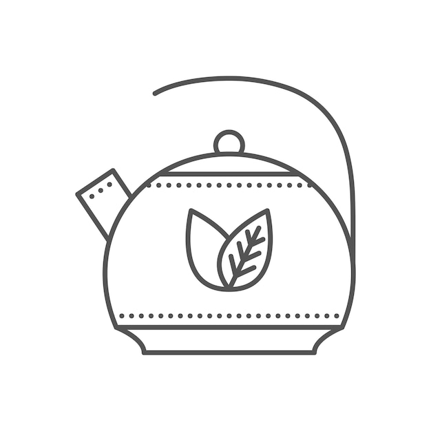 Kettle for green tea with two leaves