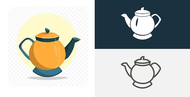 Kettle isolated vector icon tea kettle design element