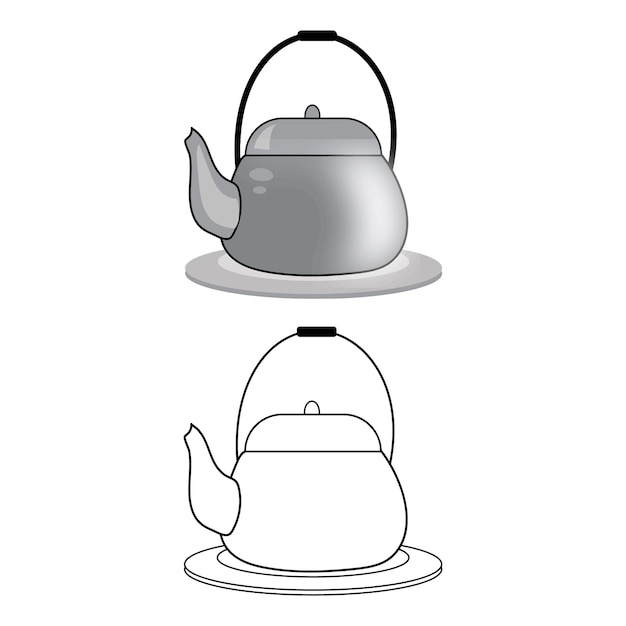 Kettle Outline Color Clipart