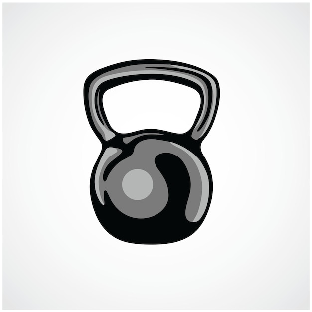 Kettlebell Logo Fitness Equipment Icon Vector Illustration