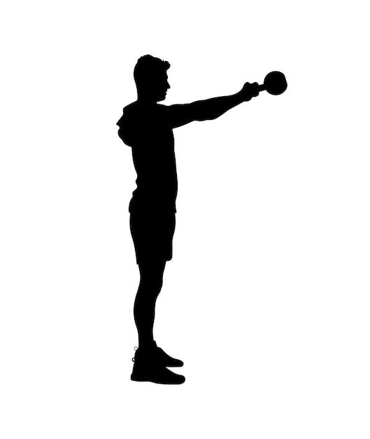 Kettlebell Swing Exercise Silhouette Workout Training Men Illustration