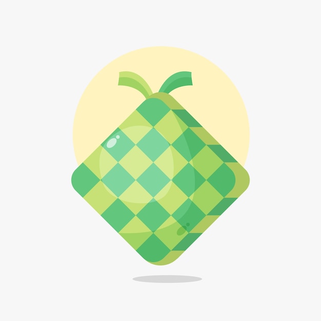 Ketupat icon cartoon style illustration