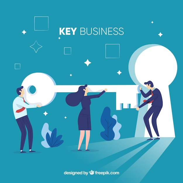 Key business concept with flat design