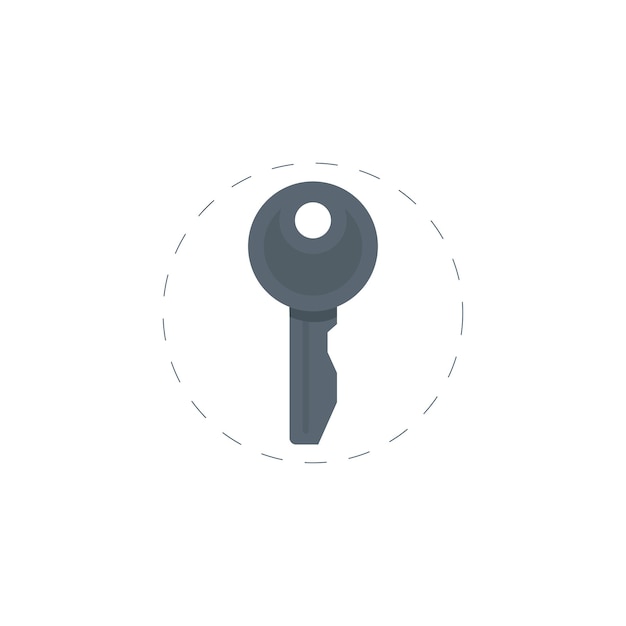 Key colourful flat vector icon