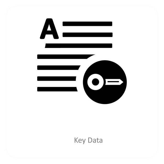 Vector key data and contact icon concept