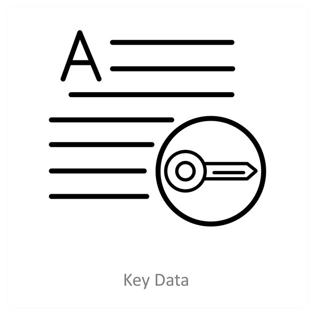 Vector key data and contact icon concept