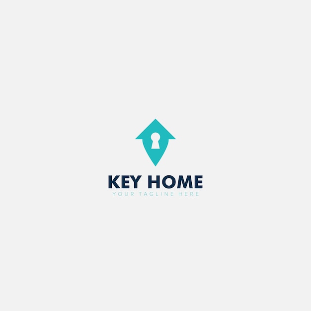 Key and Home Location Modern Logo Designs pin lock