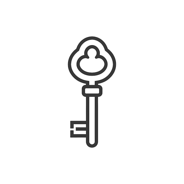 key minimalist line art icon logo symbol