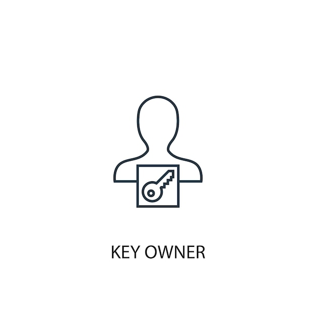 Key owner concept line icon. Simple element illustration. key owner concept outline symbol design. Can be used for web and mobile UI/UX