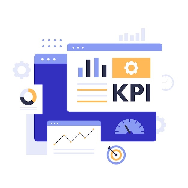 Key performance indicator illustration design concept. Illustration for websites, landing pages, mobile applications, posters and banners