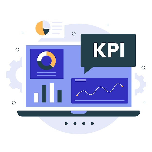 Key performance indicator illustration design concept. Illustration for websites, landing pages, mobile applications, posters and banners