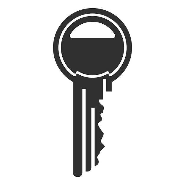 Key vector black icon isolated on a white background