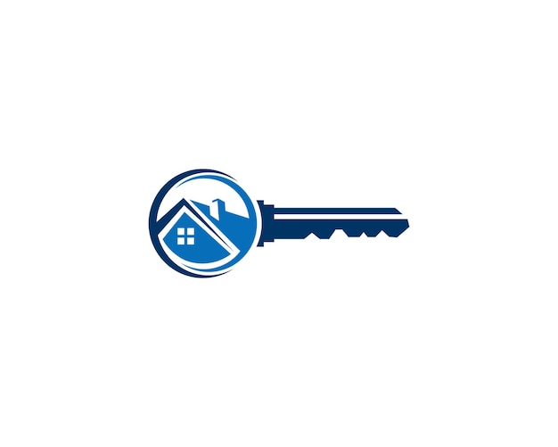 key with house logo design vector template