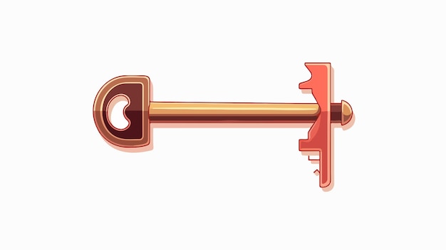 Vector a key with a red key that saysthe key to the top right