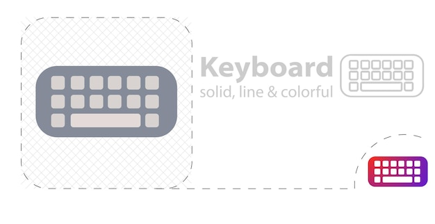 Keyboard isolated flat illustration keyboard line icon