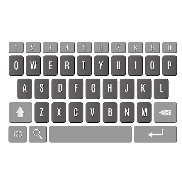 Vector keyboard of smartphone