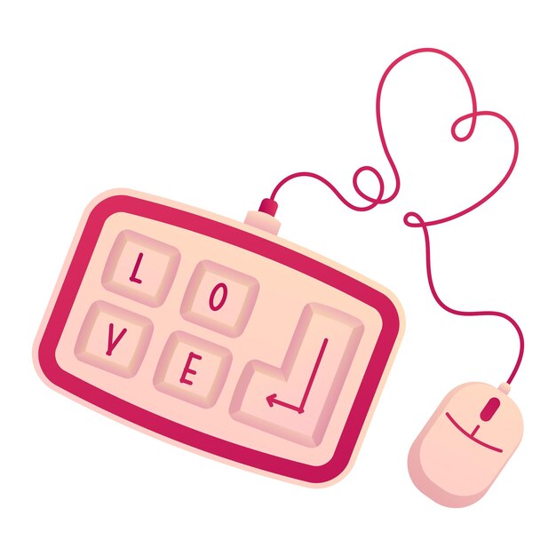 Keyboard with Love keys vector illustration