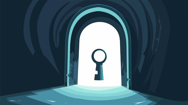 Vector keyhole the door to another dimension flat vector illustration