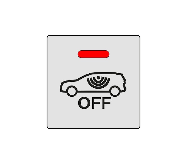 Keyless entry system sign. The car's security system key is disabled. Modern car sketch drawing.