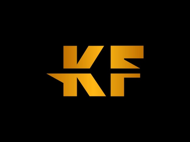 Kf logo with a black background