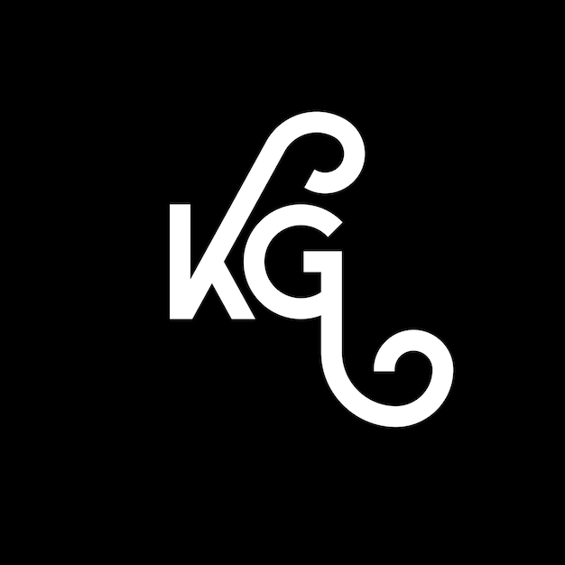 Vector kg letter logo design on black background kg creative initials letter logo concept kg letter design kg white letter design on black background k g k g logo