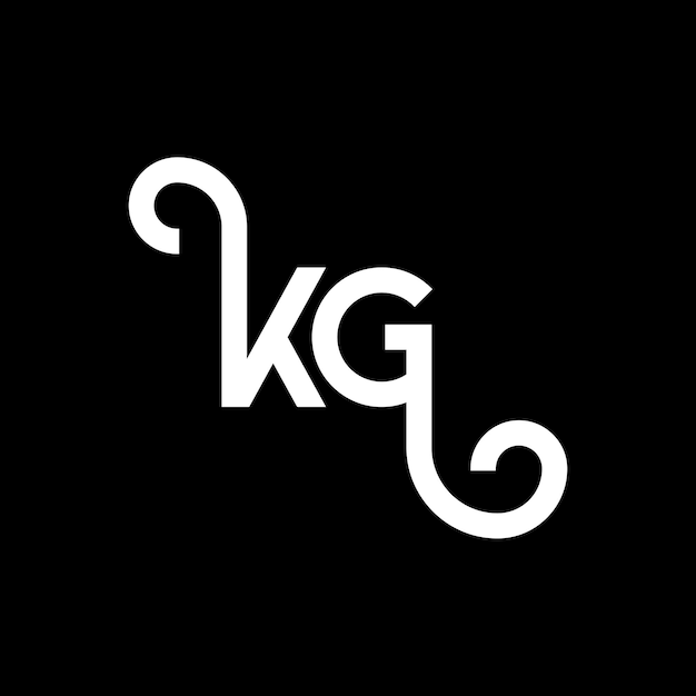 Vector kg letter logo design on black background kg creative initials letter logo concept kg letter design kg white letter design on black background k g k g logo