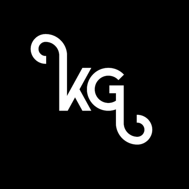 Vector kg letter logo design on black background kg creative initials letter logo concept kg letter design kg white letter design on black background k g k g logo