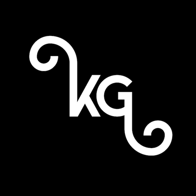 Vector kg letter logo design on black background kg creative initials letter logo concept kg letter design kg white letter design on black background k g k g logo