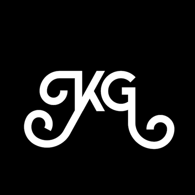 Vector kg letter logo design on black background kg creative initials letter logo concept kg letter design kg white letter design on black background k g k g logo