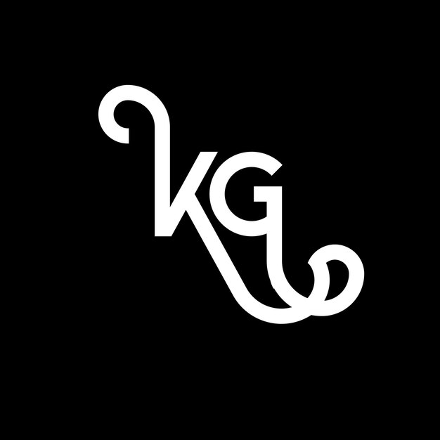 Vector kg letter logo design on black background kg creative initials letter logo concept kg letter design kg white letter design on black background k g k g logo