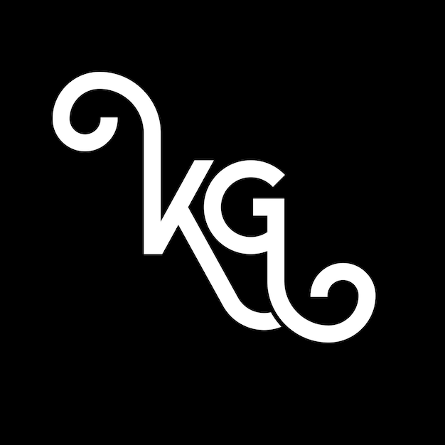 Vector kg letter logo design on black background kg creative initials letter logo concept kg letter design kg white letter design on black background k g k g logo