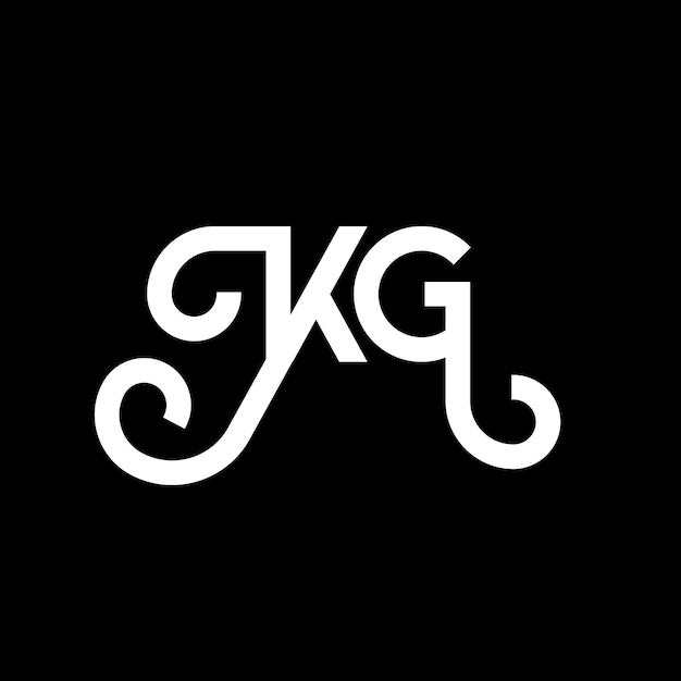 Vector kg letter logo design on black background kg creative initials letter logo concept kg letter design kg white letter design on black background k g k g logo