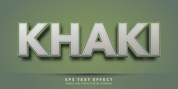 khaki 3d editable text effect