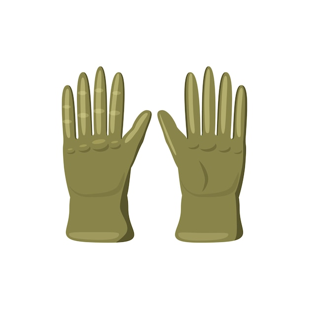 Khaki colored gloves icon in cartoon style on a white background