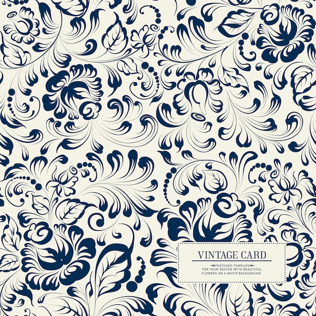 Khohloma style floral seamless pattern.