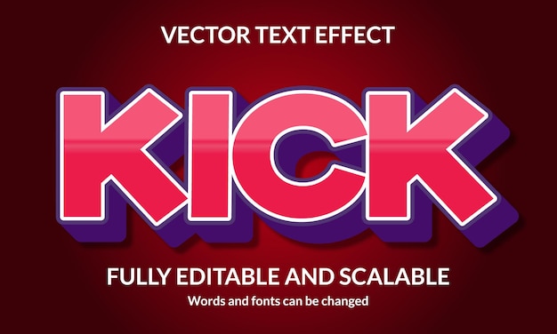 Kick Editable 3D text style effect